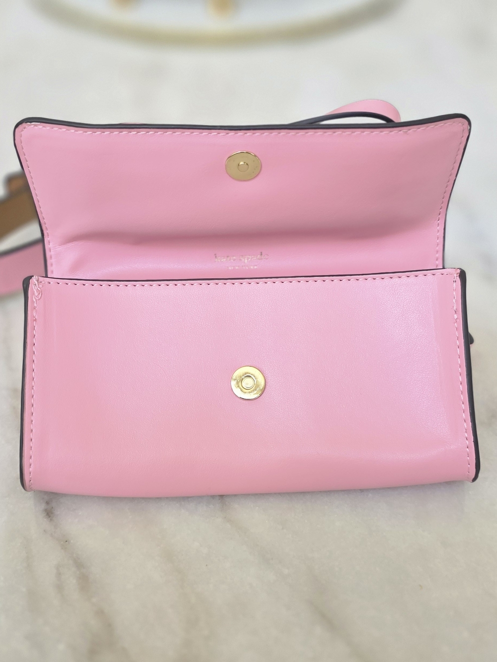 Kate Spade New York Pink Bow Belt Bag Adjustable Genuine Leather - Picture 6 of 14